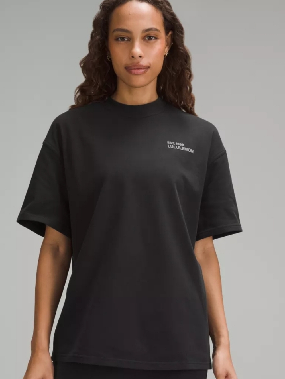 lululemon athletica Charcoal Black Heavyweight Cotton Crewneck Short Sleeve Tee
